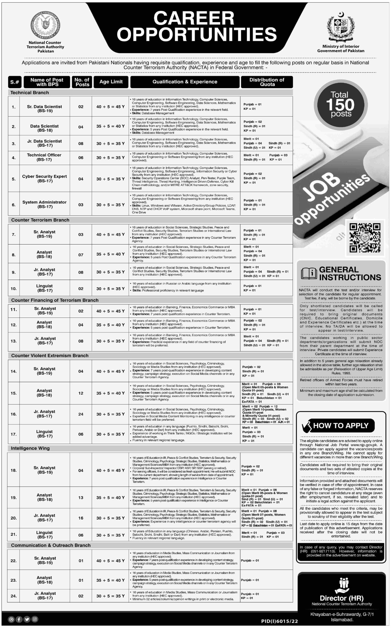 Latest jobs in National Counter Terrorism Authority 2023